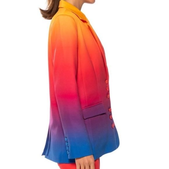 Callie Sunset Blvd Pantsuit: Ombre Blazer & Skinny Slacks: L 1X - Picture 4 of 15